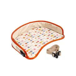 Столик с бортиками Organic Factory Genie Tray Котики, оранжевый