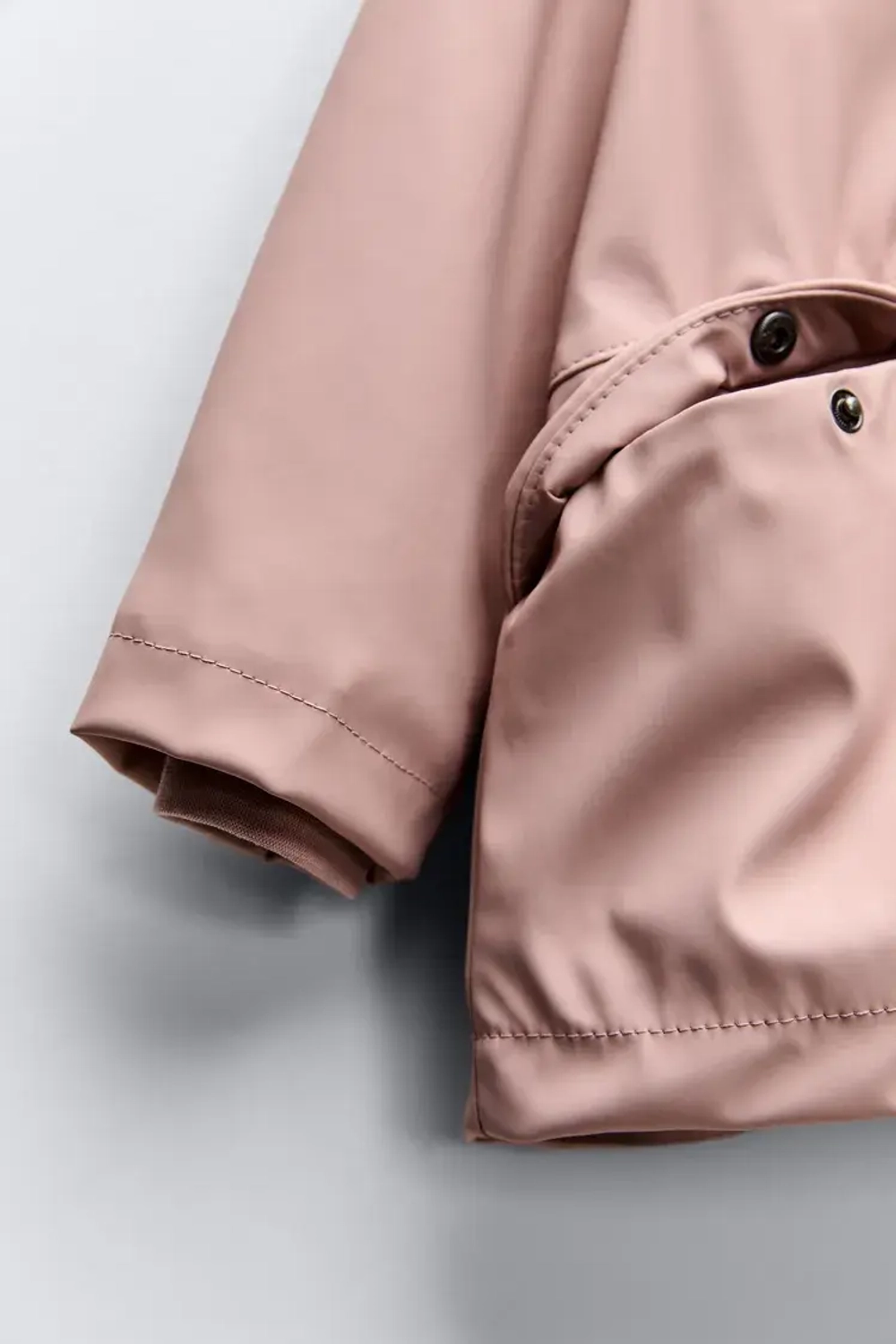 ZARA ДОЖДЕВИК С ПОДКЛАДКОЙ WATER REPELLENT, РОЗОВЫЙ