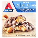 Atkins, карамельный шоколадно-ореховый батончик, 5 шт. по 44 г (1,55 унции)