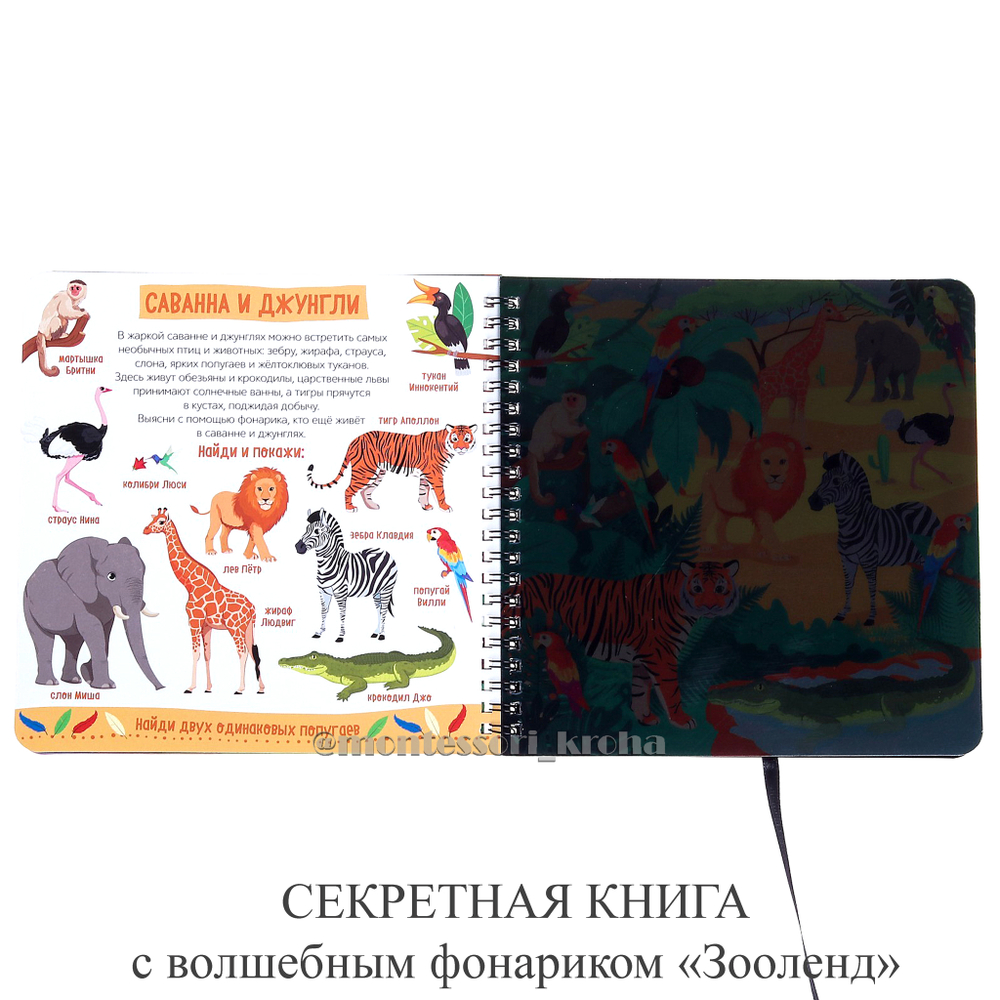 СЕКРЕТНАЯ КНИГА с волшебным фонариком "Зооленд"