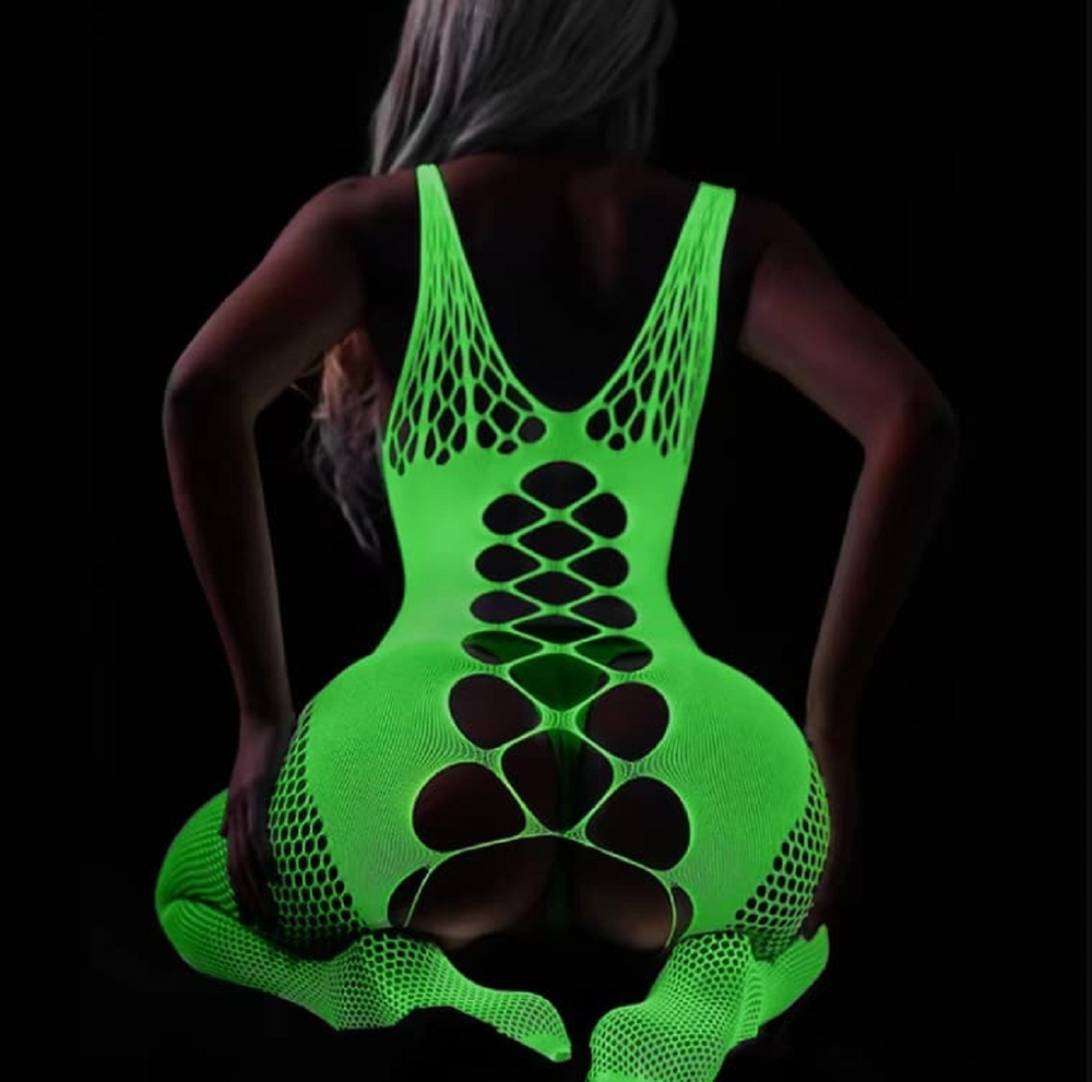 Боди-комбинезон сетка с доступом Shelly светящийся в темноте S/L