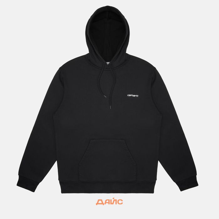 Толстовка мужская Carhartt WIP Script Embroidery Hooded  артикул:I033658_black - купить в магазине Дайс