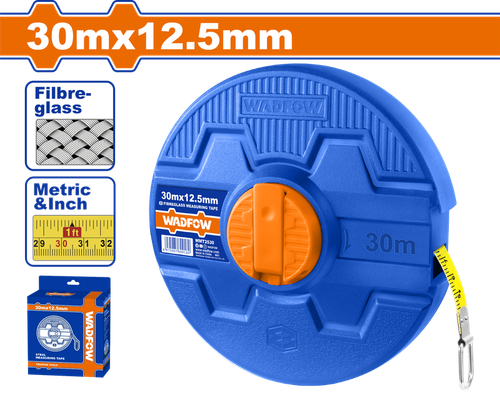 Лента измерительная фибергласовая 30 м х 12,5 мм (10/40) WADFOW WMT2530