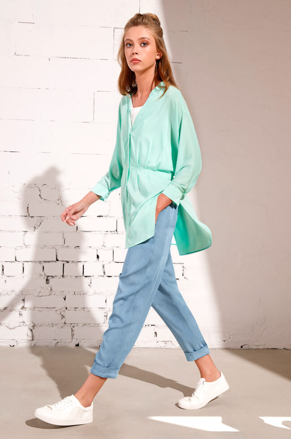 21805 Блузка женская (мятный)