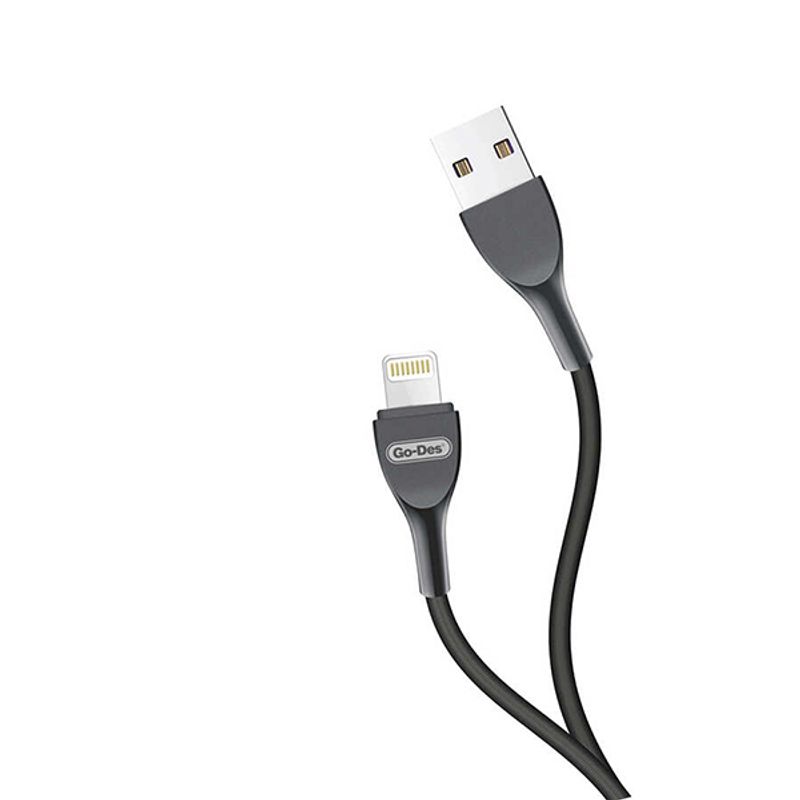 Кабель зарядки Go-Des GD-UC520 Liberty Project USB - Lightning (пружина), 1м, черный