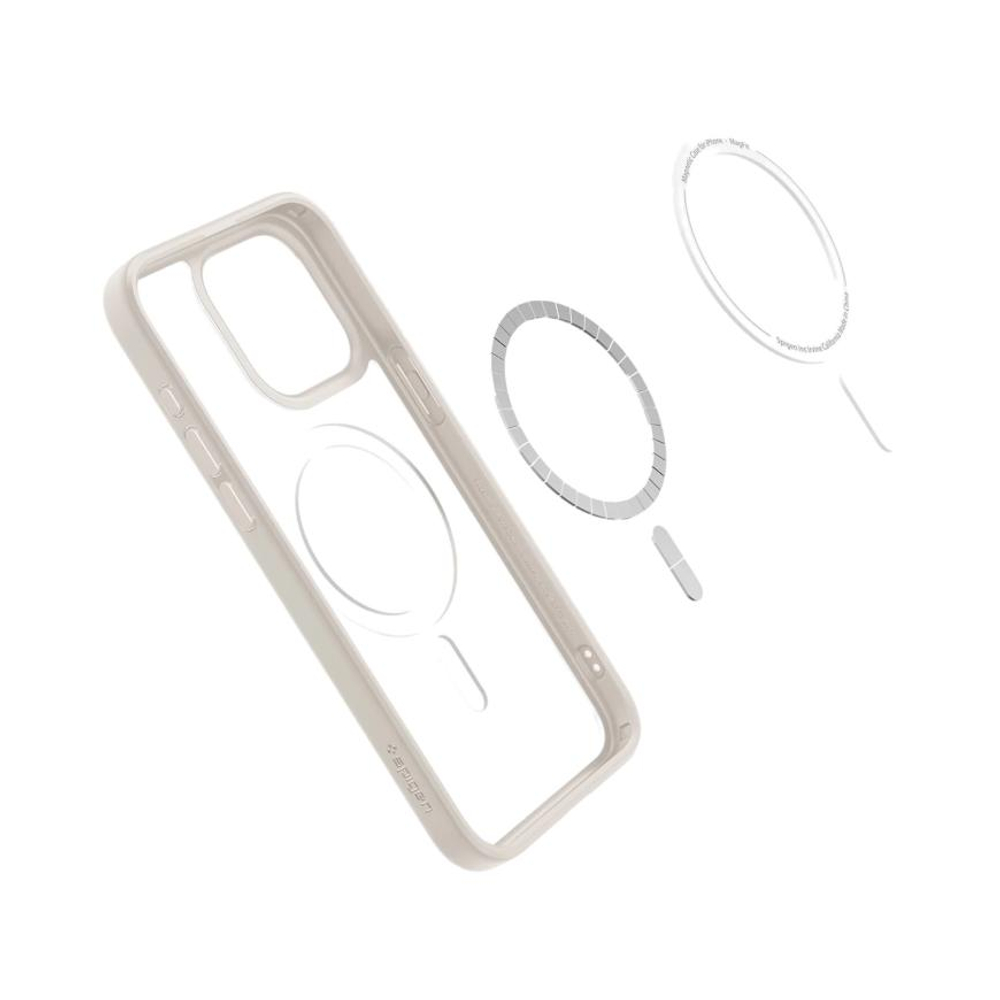 Прозрачный чехол MagSafe Spigen Ultra Hybrid (Mag Fit) для iPhone 15 Pro Тонкий гибридный поликарбонатный чехол с повышенным уровнем защиты при падении