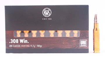 Патрон нарезной RWS кал. 308 WIN DN UNI Classic 11,7 гр. 180 grn.