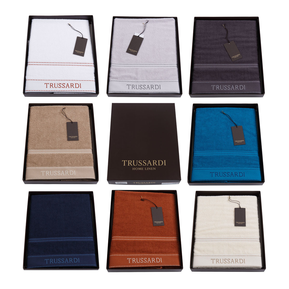 Набор полотенец 2 шт Trussardi Ribbon Pearl grey Италия фото