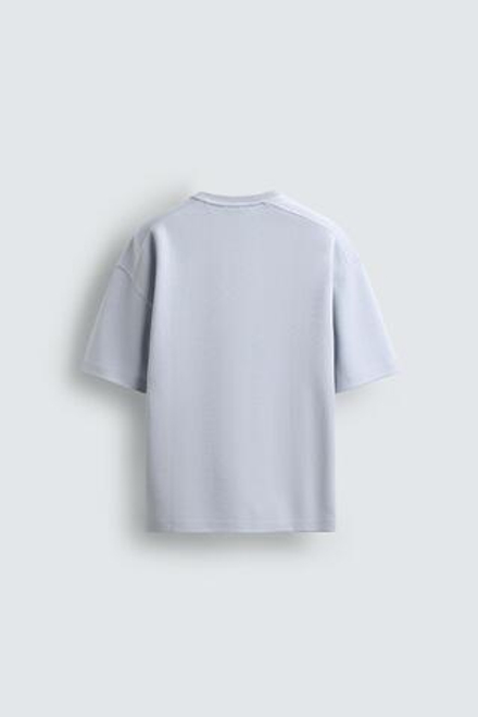 ZARA ТОЛСТОВКА RELAXED FIT ИЗ ИНТЕРЛОКА, ГОЛУБОЙ