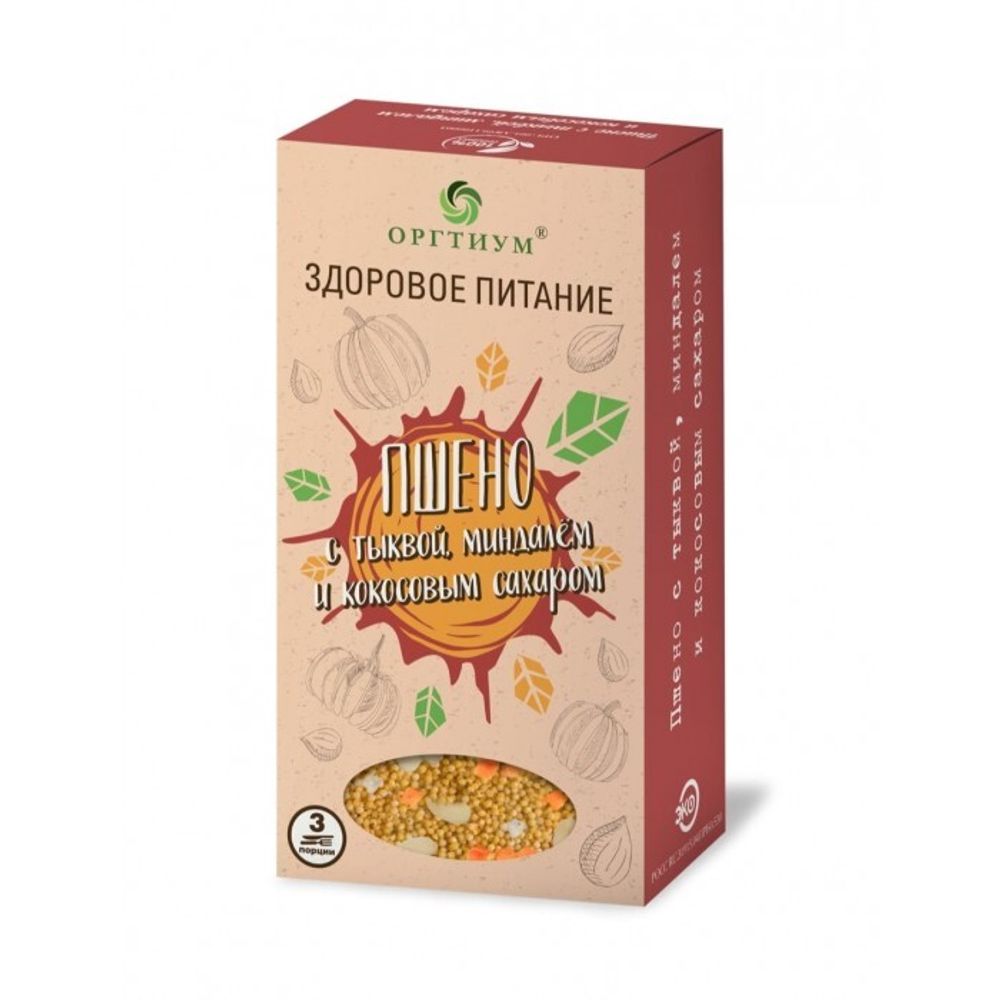 Пшено с тыквой, миндалем и кокосовым сахаром 210г (Оргтиум)