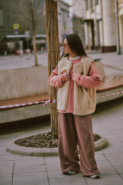 Raglan Sweatshirt LOGO Coral Haze