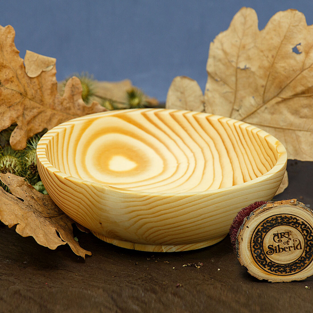 Деревянная глубокая чаша-тарелка Art of Siberia из древесины сибирская пихта T69