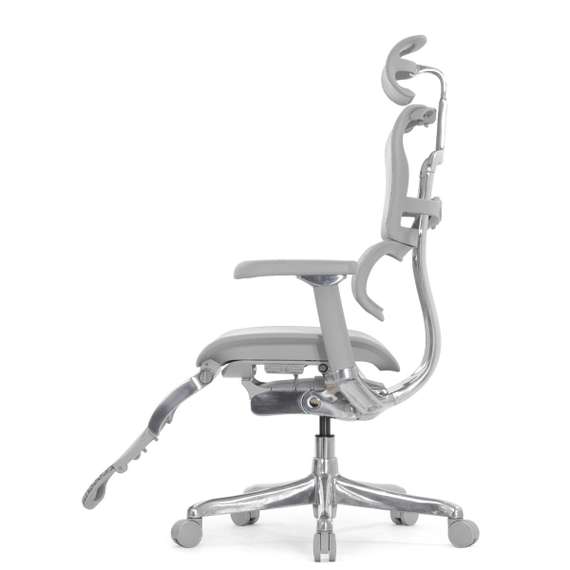 Кресло FALTO Ergohuman Elite 2 с подножкой ( серый каркас /сетка светлаяT-168-B2 Natural)