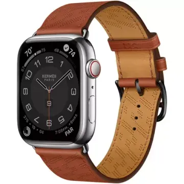 Apple Watch Hermès 45mm Silver Stainless Steel Case with H Diagonal Single Tour Cuivre