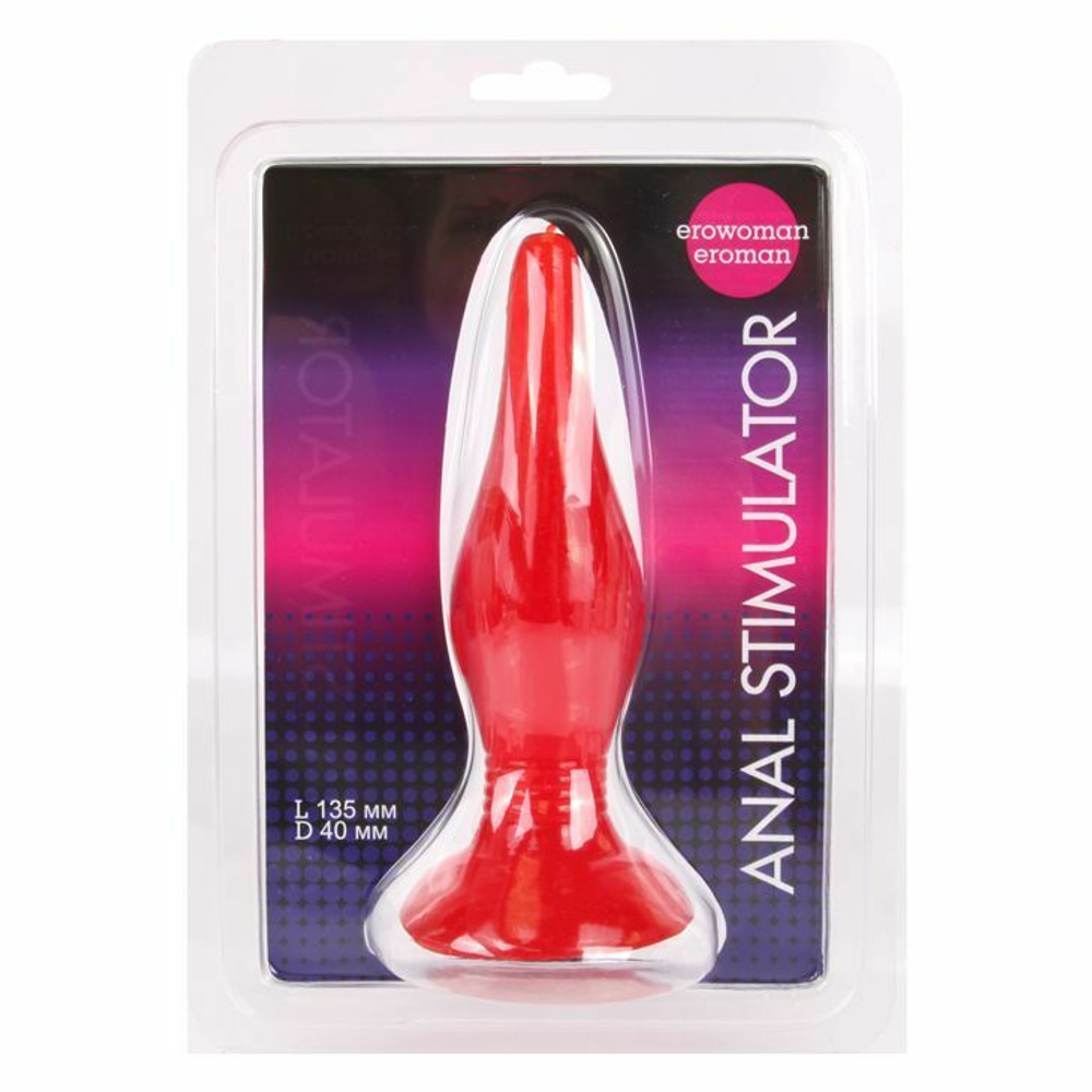 Красная анальная втулка - 15 см. (Цвет: красный)