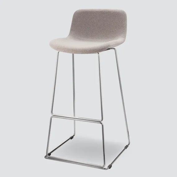 Барный стул Neo Soft 77 см, серый, ножки хром