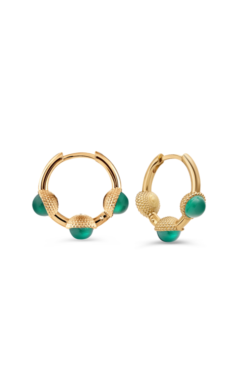 Серьги-кликеры КОЛТ позолота с хризопразами