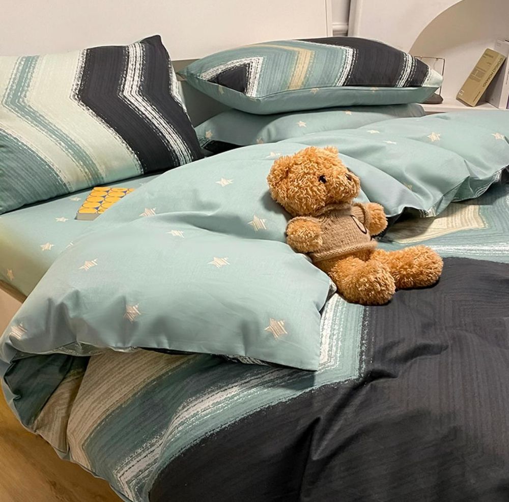ZEPHYR HOME КПБ 1.5 Полуторка Черно-голубые зигзаги