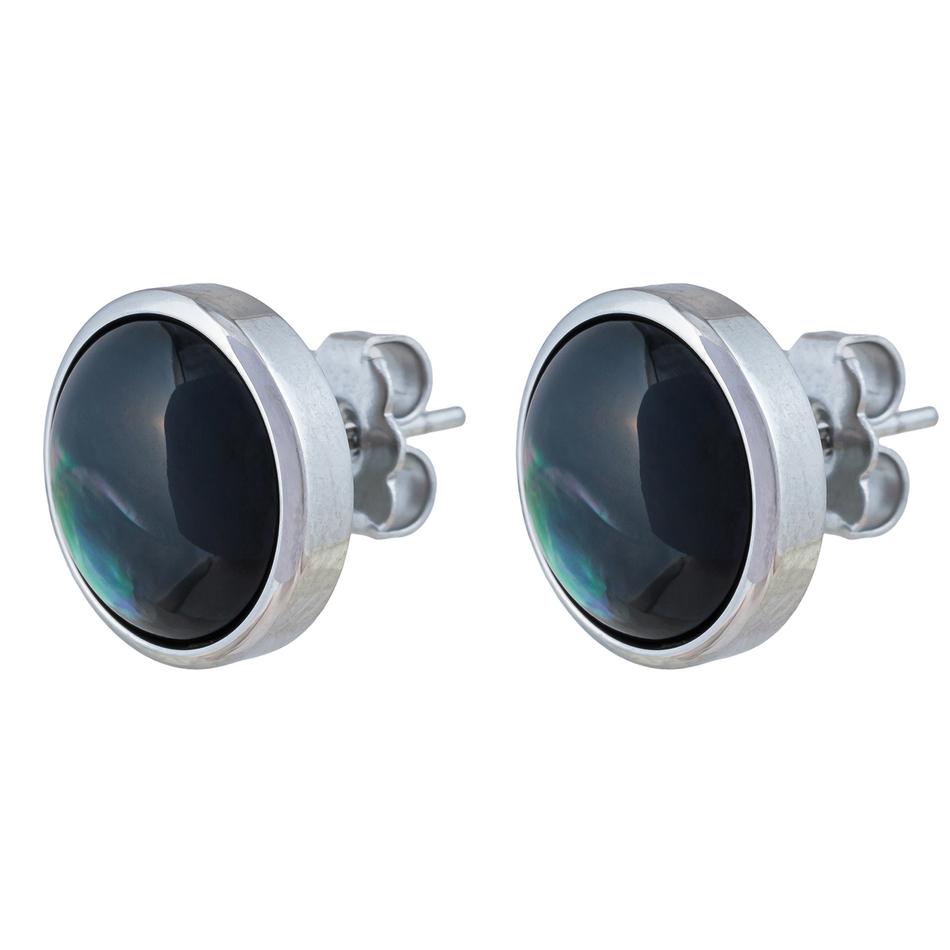Серьги-пусеты Fiore Luna Сфера SHELL AE02913-1 BW/S