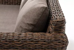 "Капучино" диван из искусственного ротанга (гиацинт) двухместный, цвет коричневый