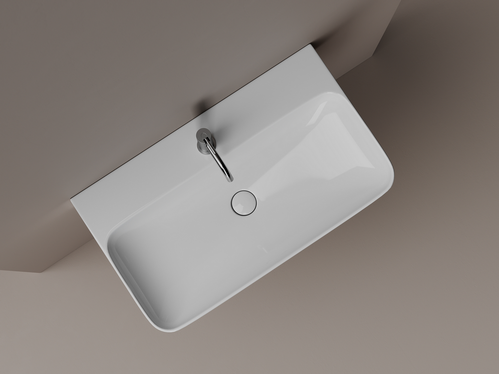 Умывальник AURA с 1 отверстием для смесителя, без перелива 800x470x135мм