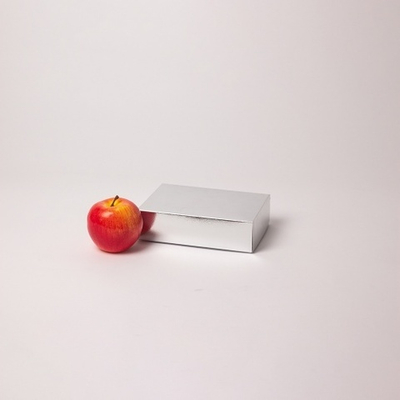 Коробка крышка-дно 17x4x12, серебро, картон глянцевый