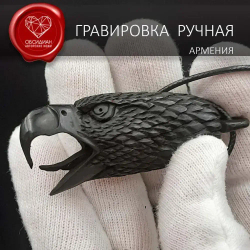Амулет тотем орел созданный вручную из рога черного буйвола