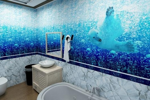 Панель ПВХ фотопечать 3D Panda Атлантика 2700х250 мм