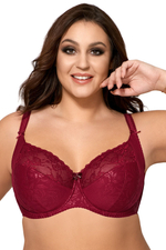 Бюстгальтер plus size с мягкими чашками с цветочным орнаментом (Размер: 95F) (Цвет: черный)