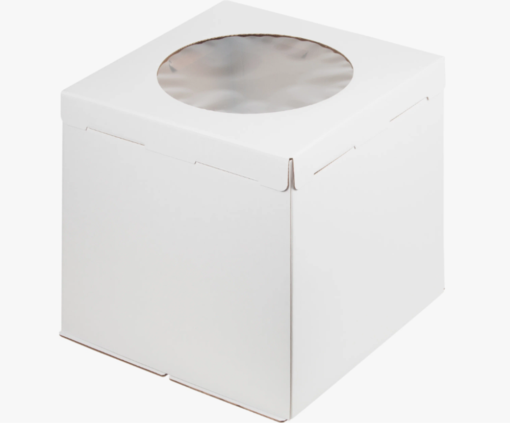 Коробка для торта с окном гофрокартон 500*500*500 мм (белая)