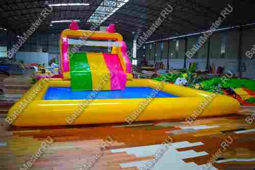 Надувная водная горка с бассейном «Карамелька», 10*6*4 м