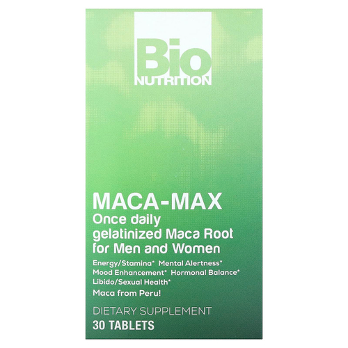 Bio Nutrition, Maca-Max, для мужчин и женщин, 1000 мг, 30 таблеток
