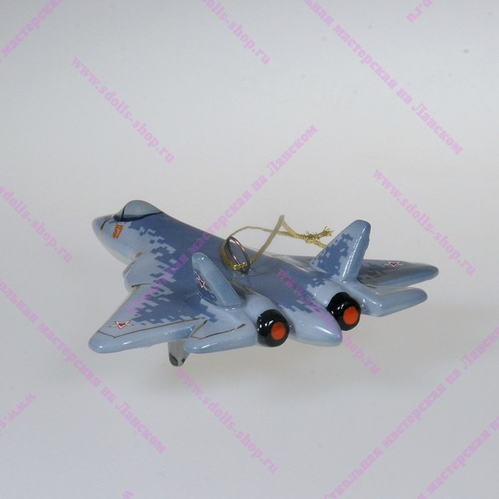 Елочная игрушка Самолет Сушка 57