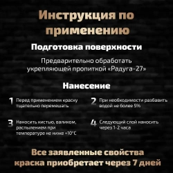 Краска Радуга Black для стен и потолков черная 0,9 л