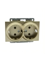 Розетка 2-я с з/к титан