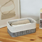 Корзина стеллажная "Бамбук", Д300 Ш200 В120, пепельный, белый