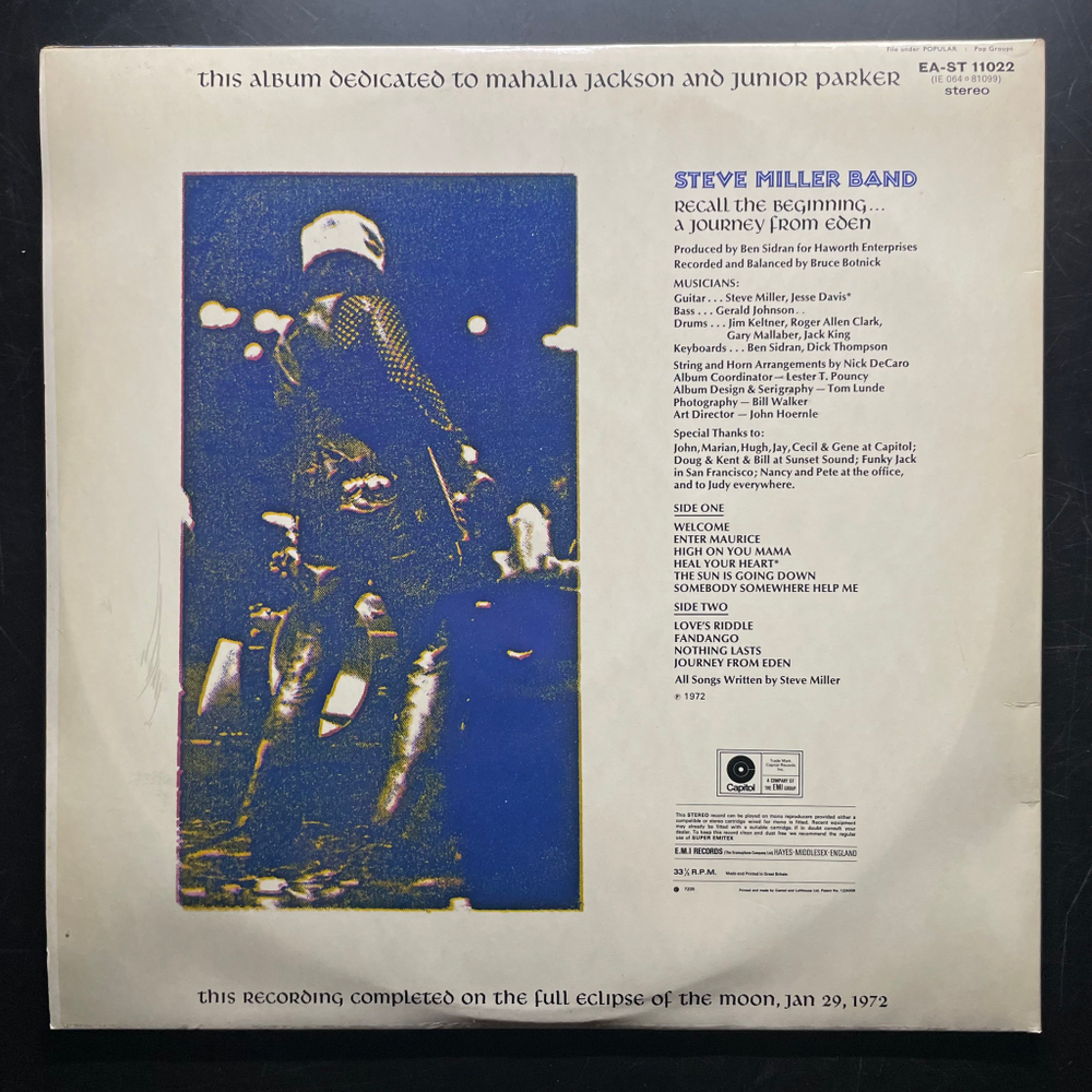 Steve Miller Band ‎– Recall The Beginning .. A Journey From Eden (Англия)