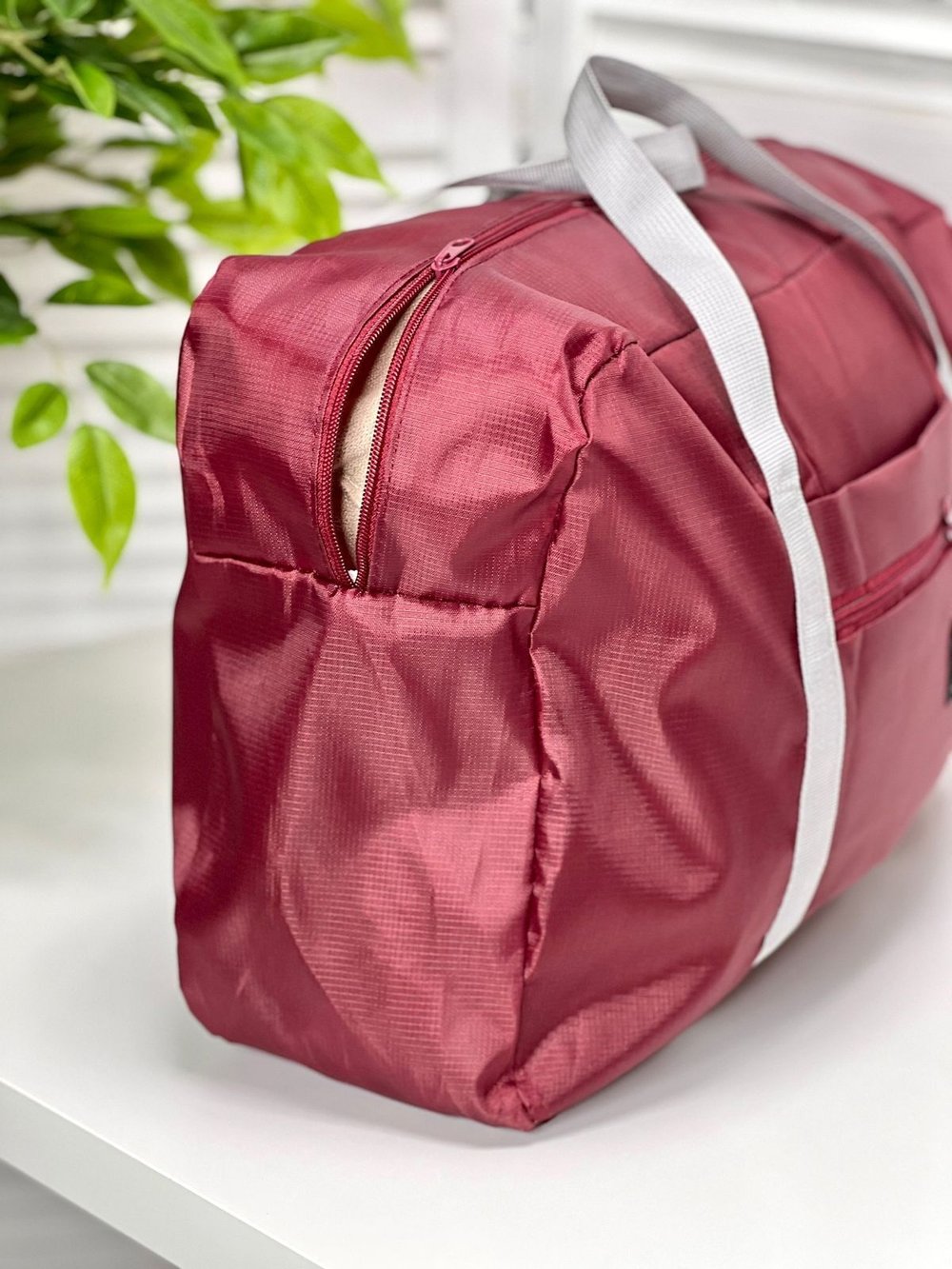 Сумка дорожная, текстильная бордовая (201723121)