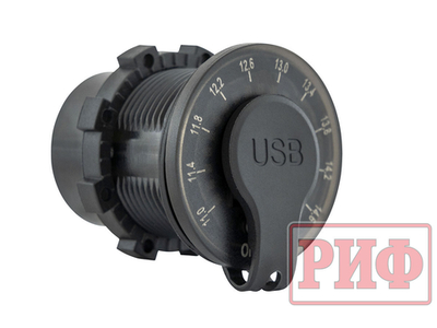 Розетка USB 2 QC 3.0 с вольтметром