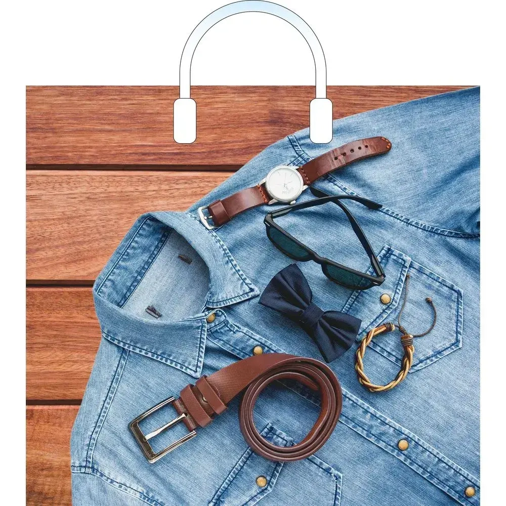 Пакет ПЭ с пластмассовыми ручками 40+4см(Мужской акцент) Артпл (комплект 10 шт)