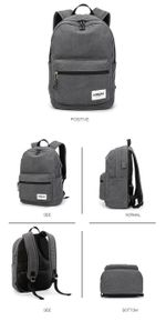 Рюкзак с отделением для ноутбука до 15,6" и USB-портом для зарядки (Серый)