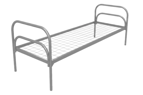Кровать металлическая одноярусная "Стандарт", 80х190 см, сетка 100х50