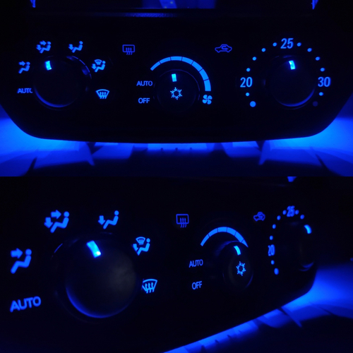 Подсветка блока печки Outlander (цвет светодиодов синий)