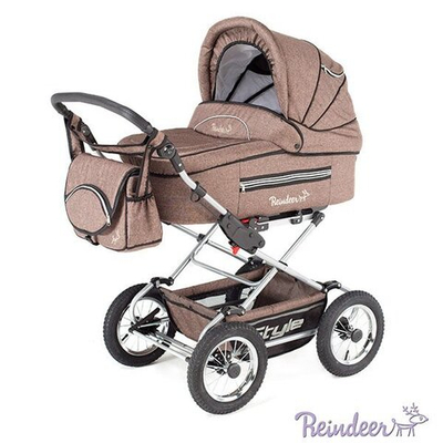 Детская коляска Reindeer Style Len 3 в 1 с конвертом (коричневый)