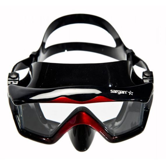 Маска Sargan Практика Черный силикон Черно-красная рамка