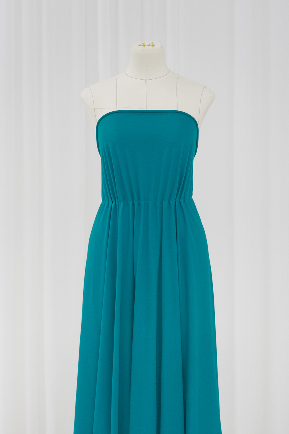 Тонкий хлопковый трикотаж цвета морской волны (147 г/м2)