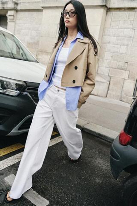 ZARA ДЖИНСЫ Z1975 СВОБОДНОГО КРОЯ СО СРЕДНЕЙ ПОСАДКОЙ И ШИРОКИМИ ШТАНИНАМИ, БЕЛЫЙ