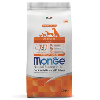 Корм для собак Monge Dog Speciality Line Monoprotein, из утки с рисом и картофелем 2,5 кг