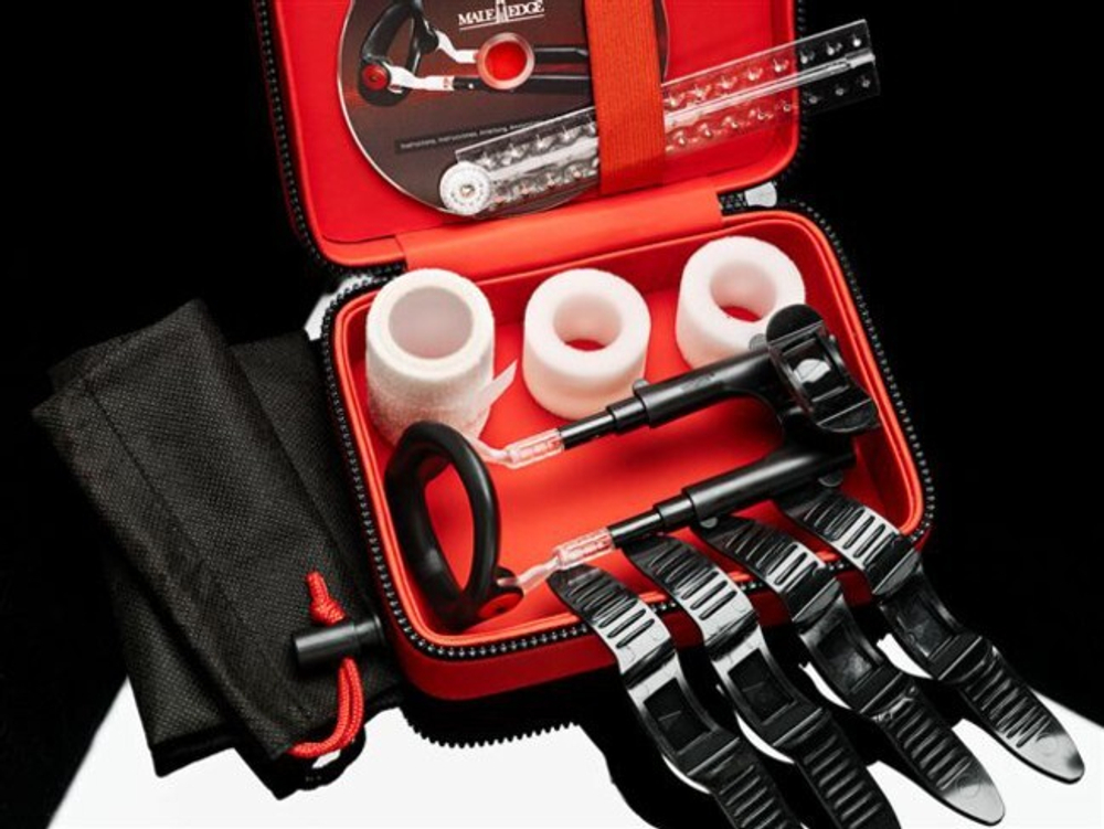 Прибор для увеличения пениса Male Edge Jes-Extender (профессионал , черный с красным) (Цвет: черный с красным)