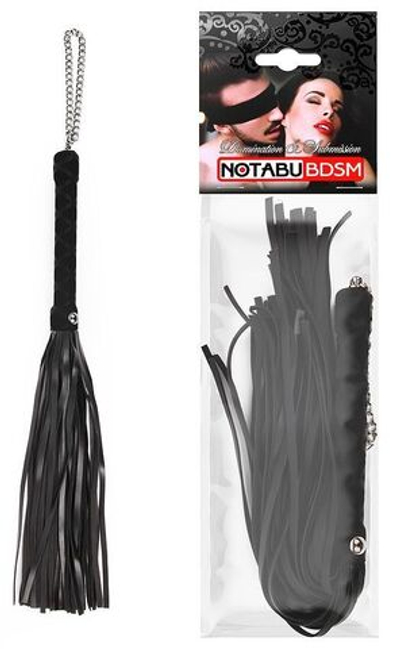 Черная многохвостая плеть-флоггер - 40 см. (Цвет: черный)